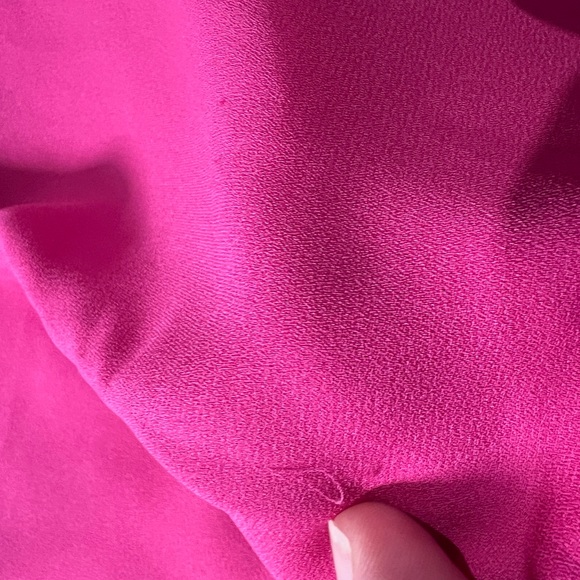 Karl Lagerfeld Paris Blouse Womens XL Pink Ruffle Trim V Neck Button Up Top - Picture 15 of 15